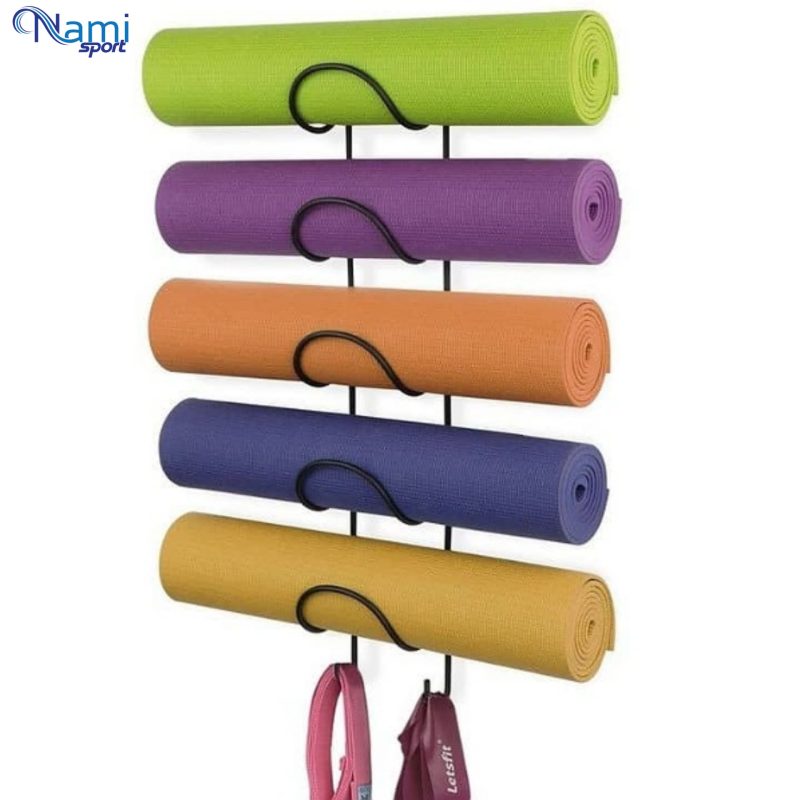 رک دیواری مت یا زیرانداز یوگا 5 عددی Wall rack mat or yoga mat