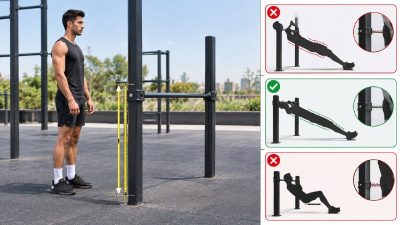 ارتفاع درست در بارفیکس خوابیده